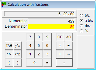 Calculation with Fractions