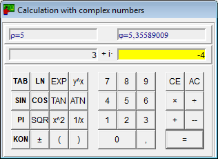 Calculation with Complex Numbers